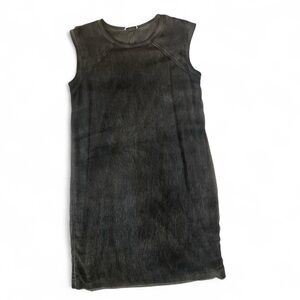 Helmut Lang Charcoal Gray Sheer Layered Sheath Dress